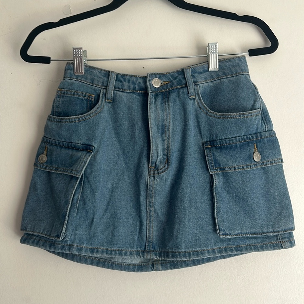 brand new denim mini skirt